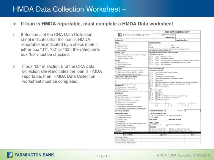 PPT HMDA / CRA Data Collection PowerPoint Presentation