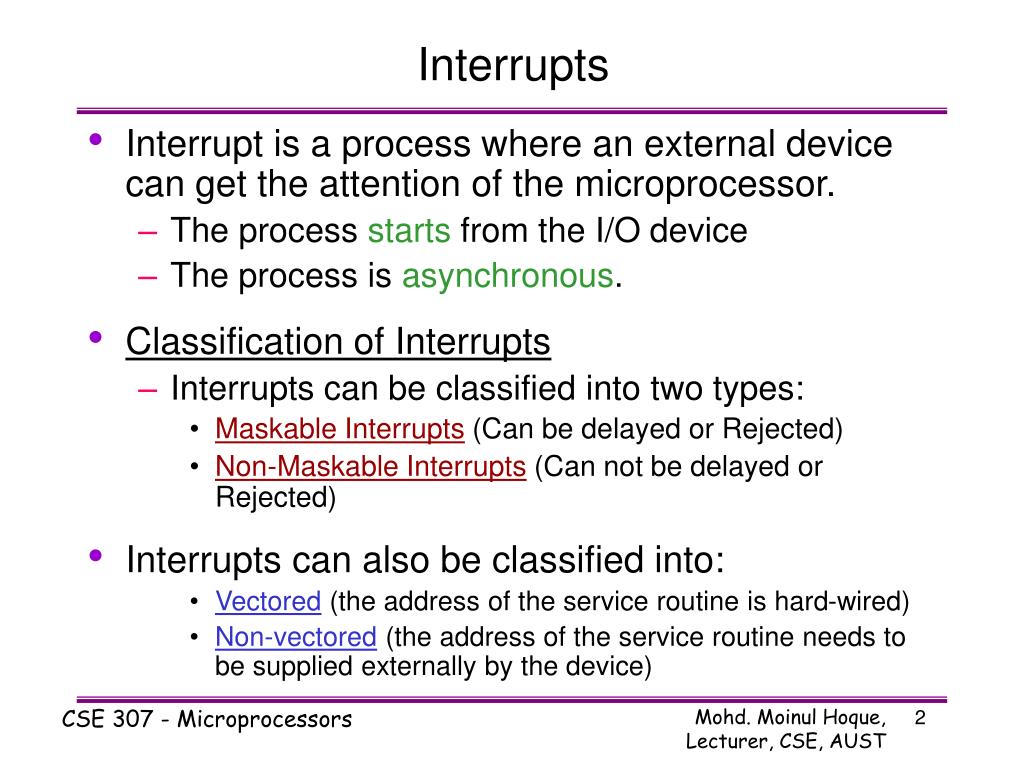 PPT Chapter 12 8085 Interrupts PowerPoint Presentation
