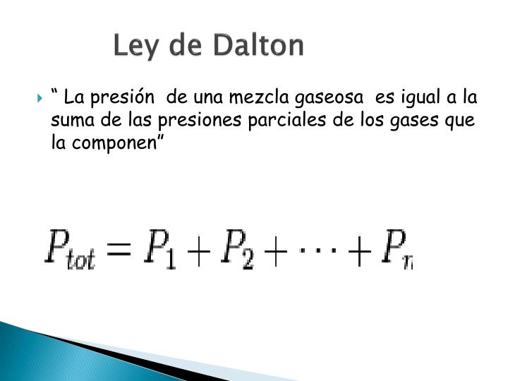 PPT Ley de las presiones parciales de Dalton PowerPoint