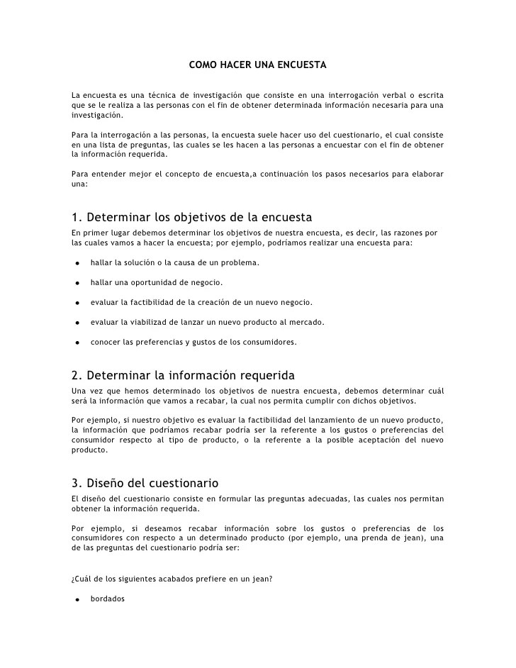 Como hacer una encuesta