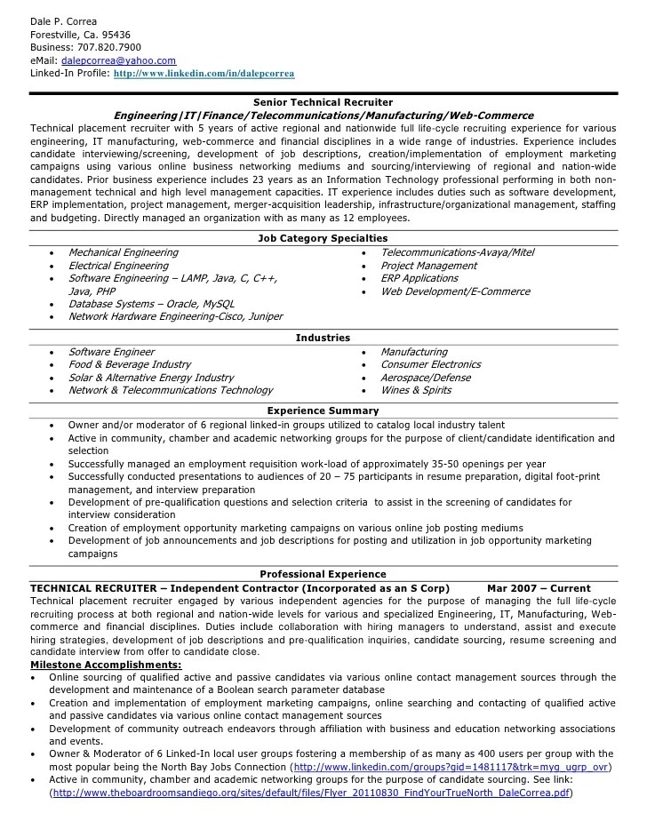 D Correa Resume Technical Recruiter V20111024