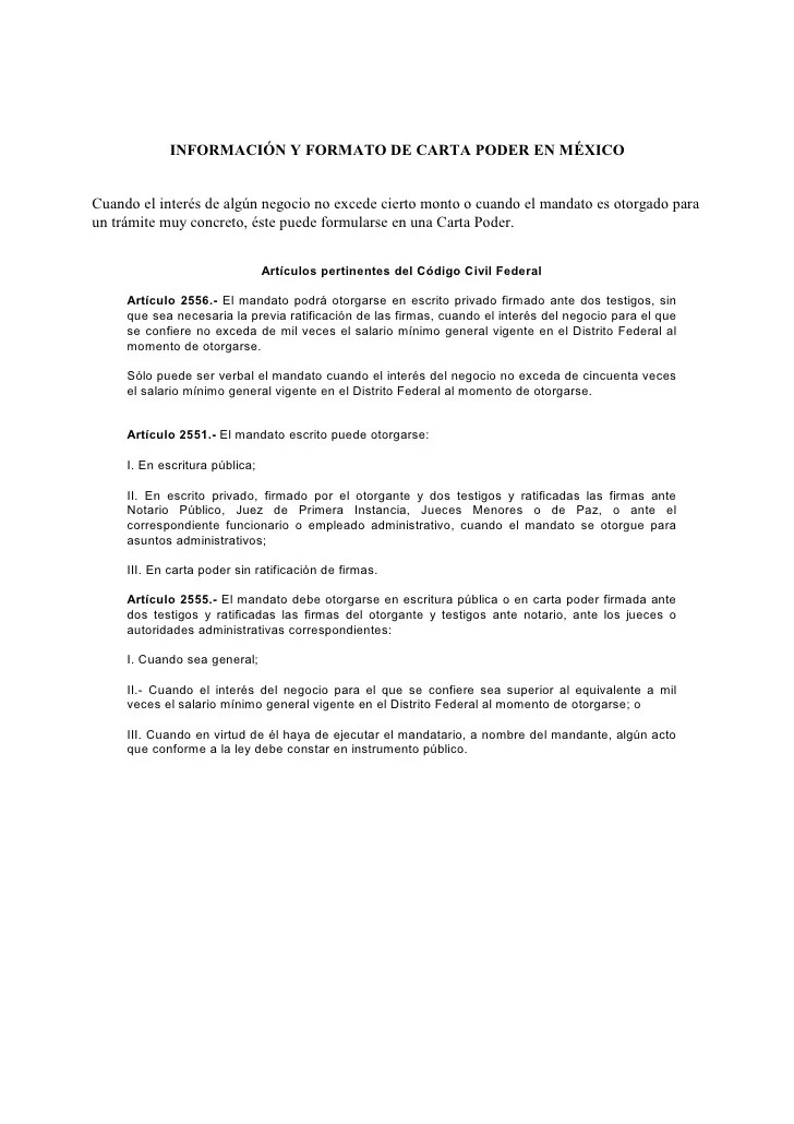 Formato Carta Poder
