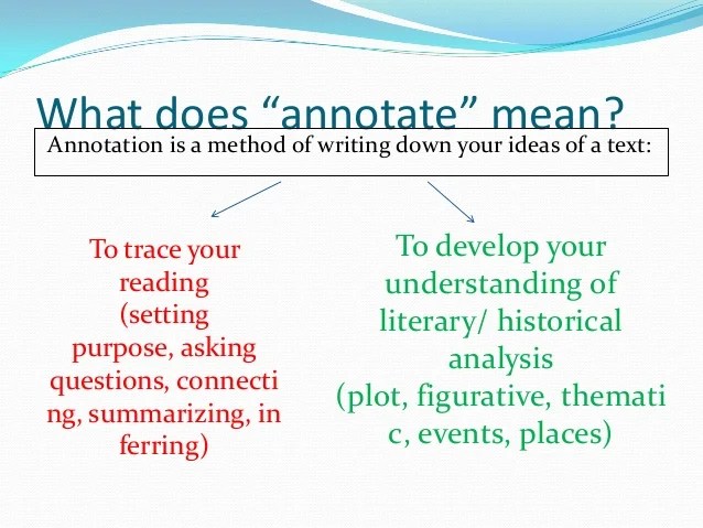 How to annotate a text
