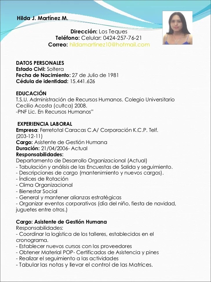 sintesis curricular