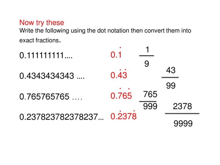 Recurring Decimals