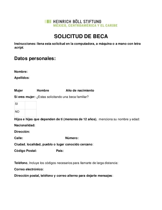 Solicitud beca