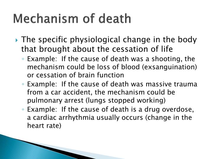PPT Death Manner, Cause and Mechanism PowerPoint
