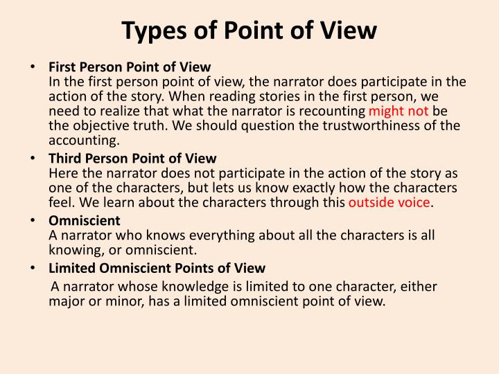 PPT Characters and Point Of View PowerPoint Presentation