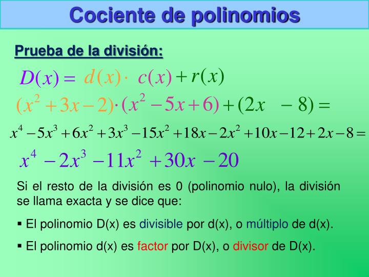PPT TEMA 6 DIVISIÓN DE POLINOMIOS PowerPoint Presentation ID4847813