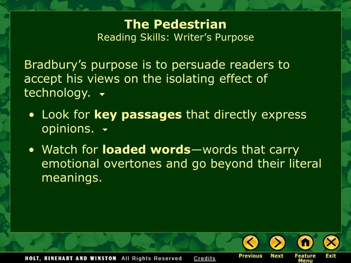 PPT The Pedestrian by Ray Bradbury PowerPoint Presentation ID5769795