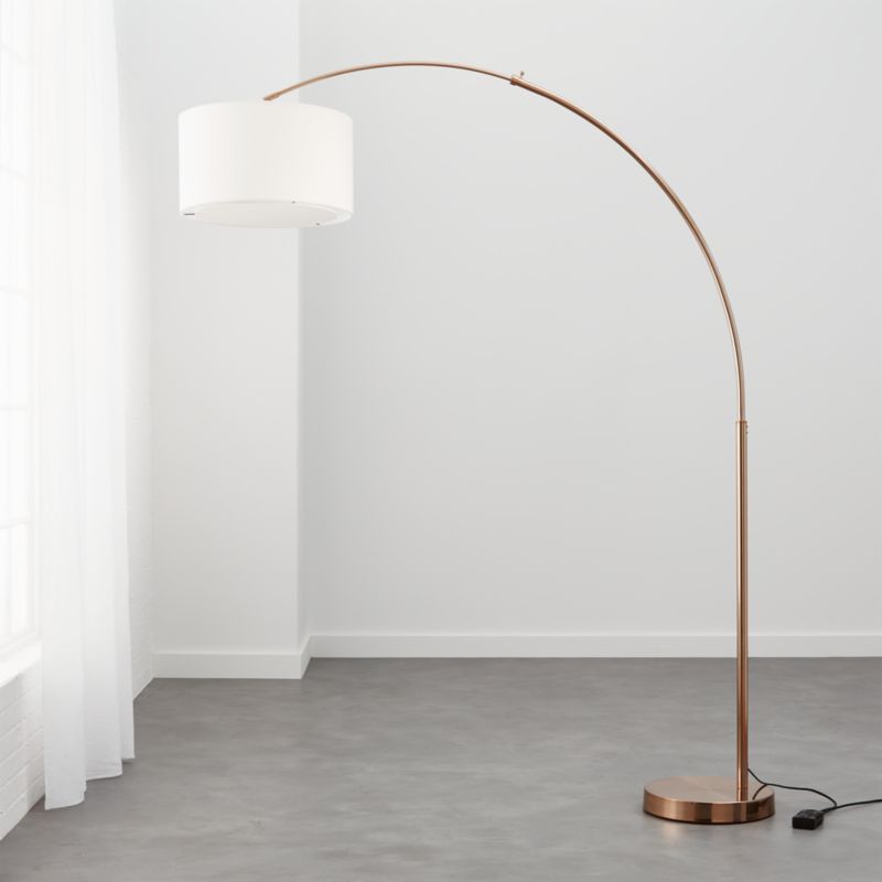 big dipper arc brass floor lamp CB2