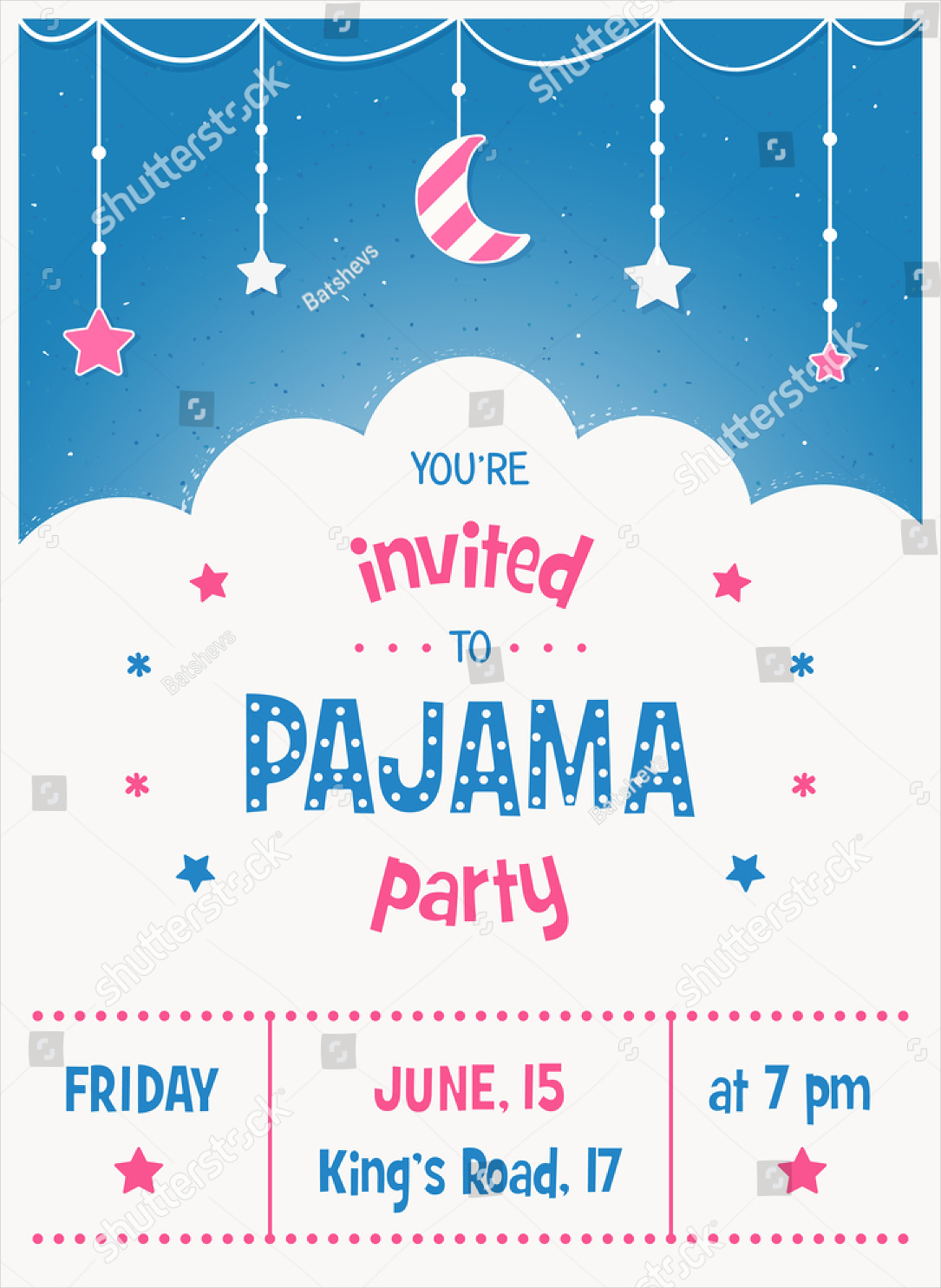 Pajama Party Invitation Templates Free AT A GLANCE(03)