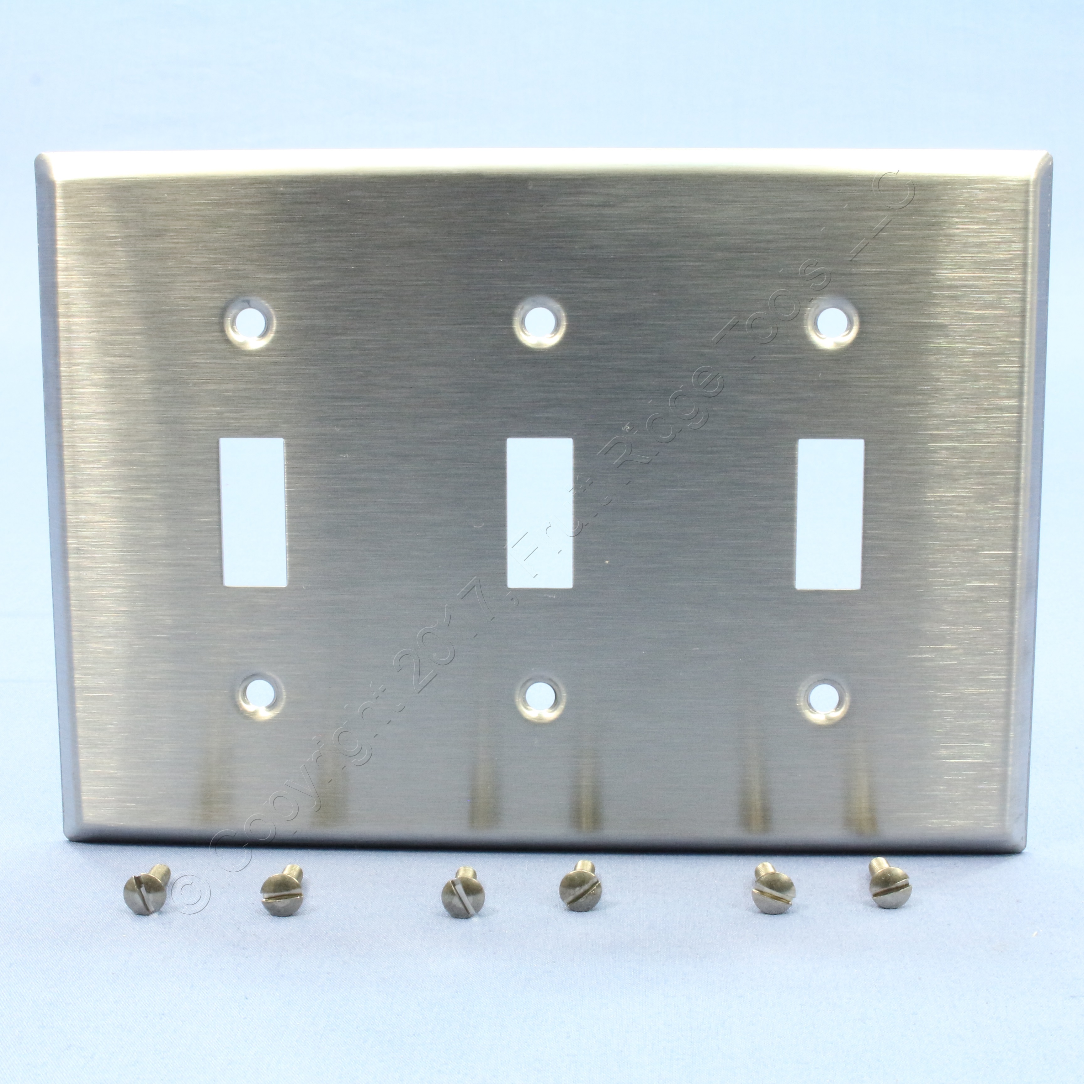 Leviton Stainless Steel 3Gang Toggle Switch Cover Wall Plate