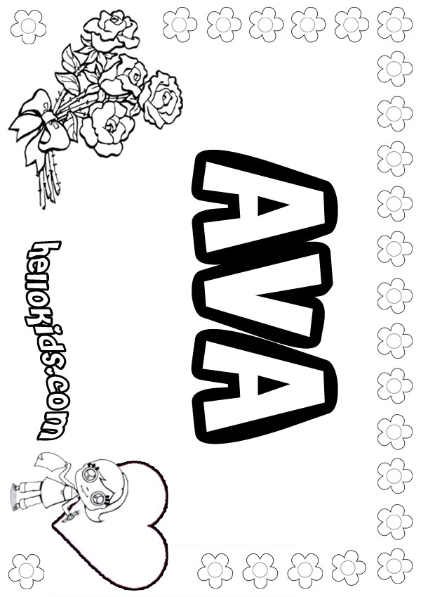 Ava coloring pages