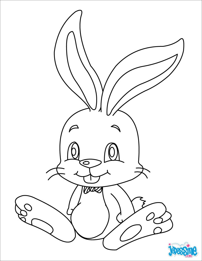 Coloriages Petit Lapin De Paques Fr Hellokids Com