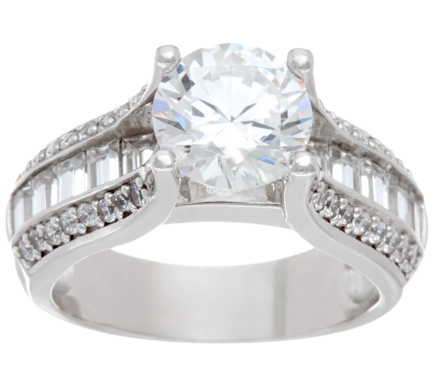 Diamonique 3.10 cttw Bridal Ring, Platinum Clad Page 1