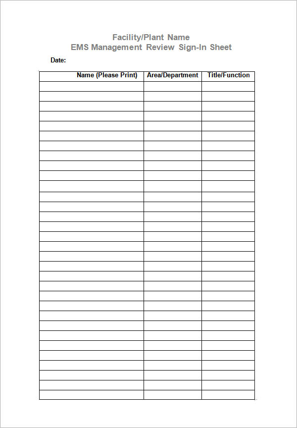 Sign In Sheet Template 21+ Download Free Documents in PDF, Word, Excel