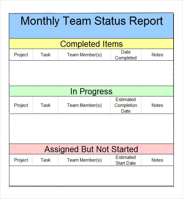 Monthly Report 7+ Free PDF , DOC Download Sample Templates
