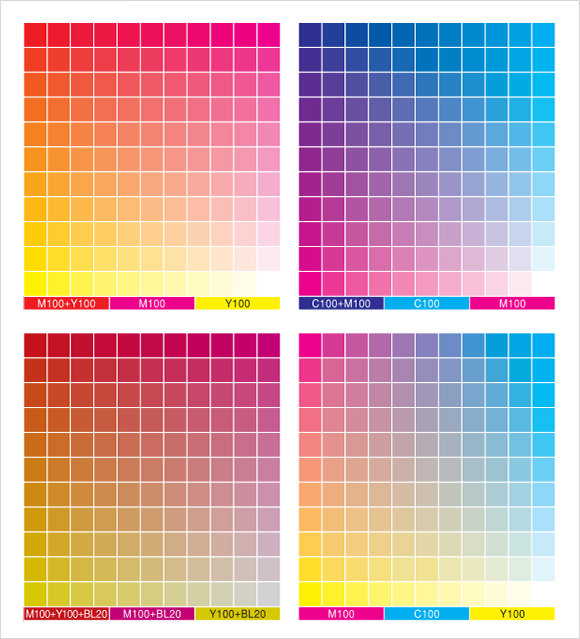 CMYK Color Chart 8+ Free Download For PDF Sample Templates
