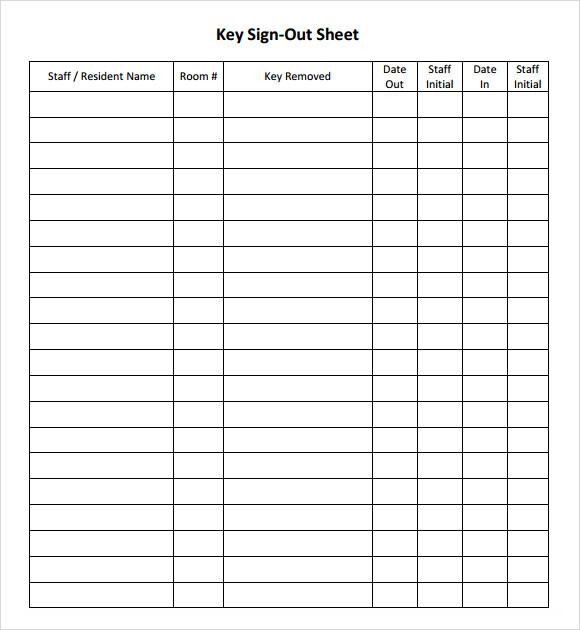 Sample Sign Out Sheet Template 8+ Free Documents Download in PDF, Excel, Word