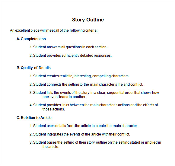 Story Outline Template 9+ Download Free Documents in PDF