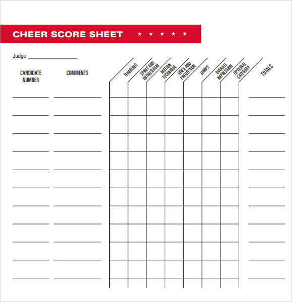 Drexel Art School High School Cheer Score Sheet