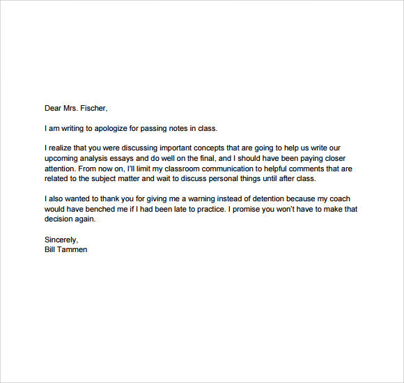 Sample Apology Letter to Teacher 8+ Free Documents in PDF, Word