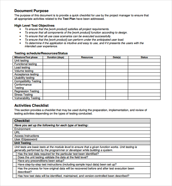 Sample Software Test Plan Template 7+ Free Documents in PDF