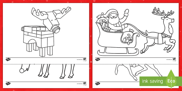 Rudolph And Reindeer Colouring Pages Worksheet
