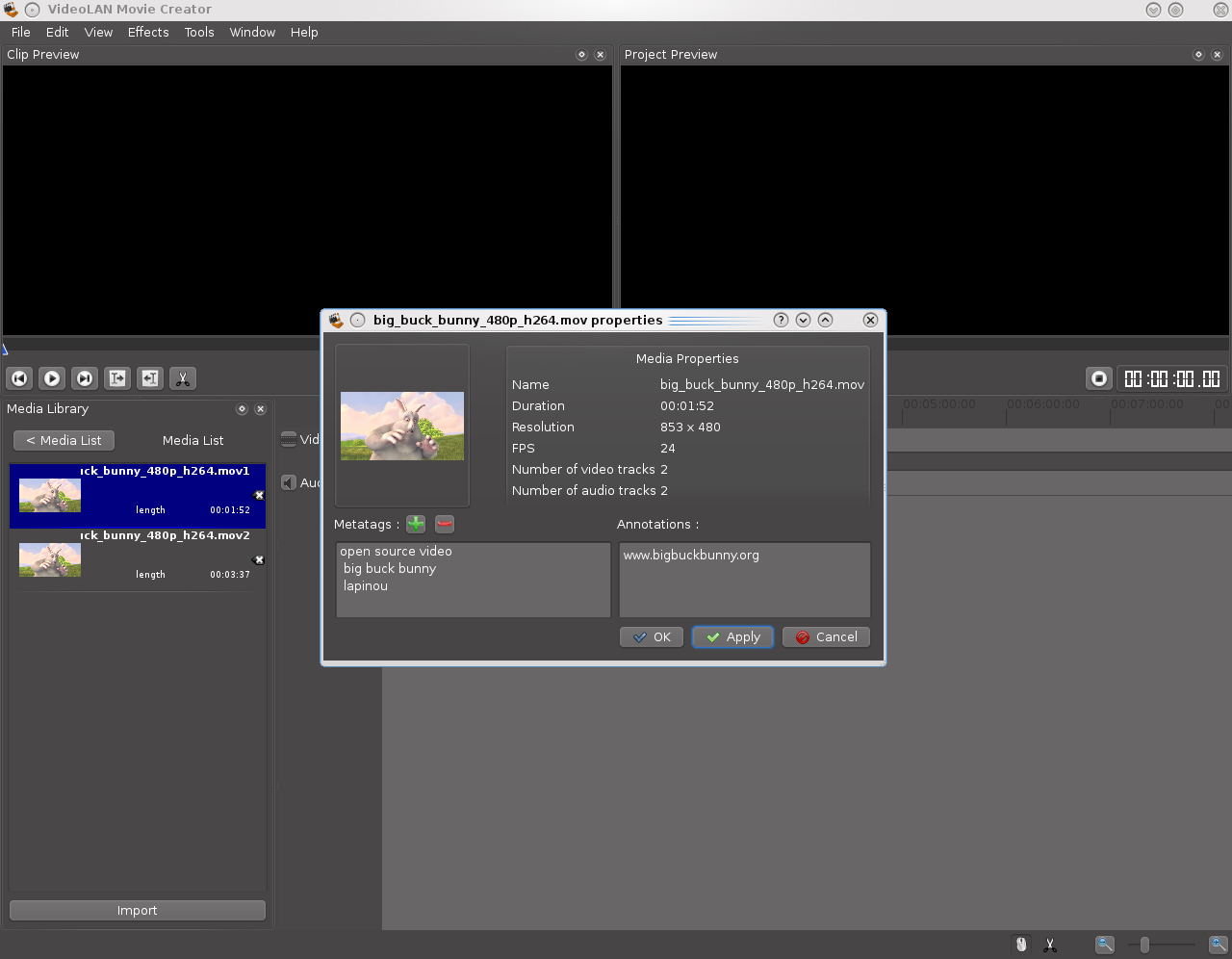 VLMC, open source video editor VideoLAN