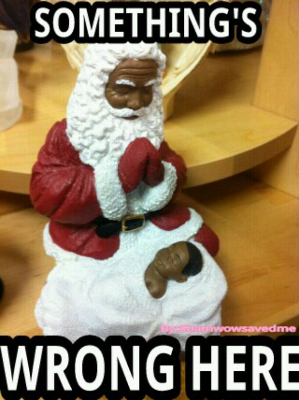 Black Santa W/ Black Baby Jesus Meme by Shamwowsavedme