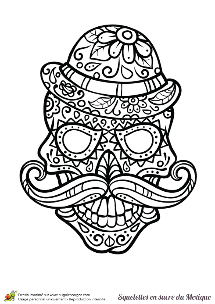 Coloriage Tete De Mort Mandala Haut Coloriage HDImages et Imprimable Gratuit