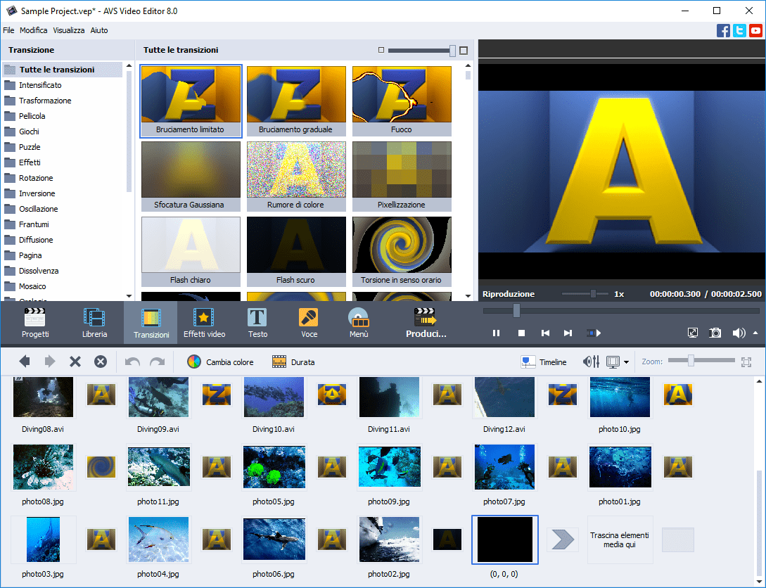 AVS Video Editor Video Montaggio Modificare video