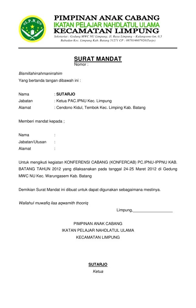 Contoh Surat Rekomendasi Nu Ranting : 17 Contoh Surat Rekomendasi Baik  Benar Dan Yang Disarankan