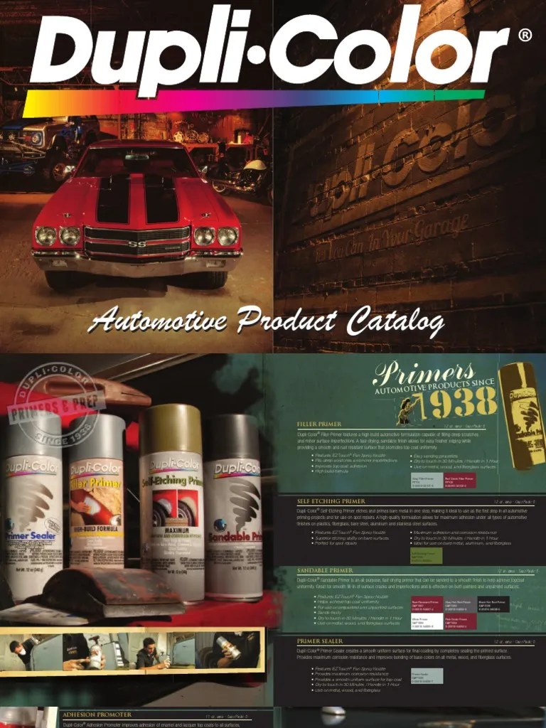 A Comprehensive Guide To The DupliColor Spray Paint Color Chart