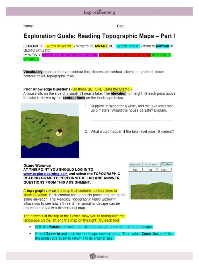topographic maps practice packet answer key 2 .pdf Course Hero