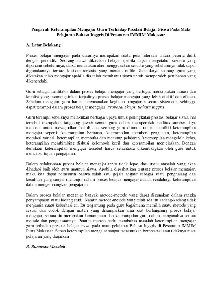 Skripsi Bahasa Inggris Tentang Feedback - Contoh Surat