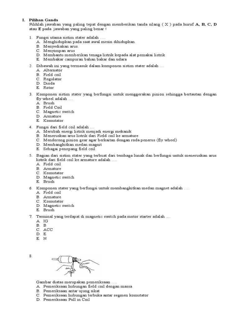 Soal Dan Jawaban Listrik Otomotif - Kumpulan Contoh Surat dan Soal  Terlengkap
