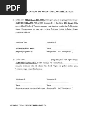 Namun terkadang penugasan harus dilakukan surat tugas dipergunakan sebagai pengesahan formil dalam melaksanakan pekerjaan dimaksud. Sis3bgnnglunvm