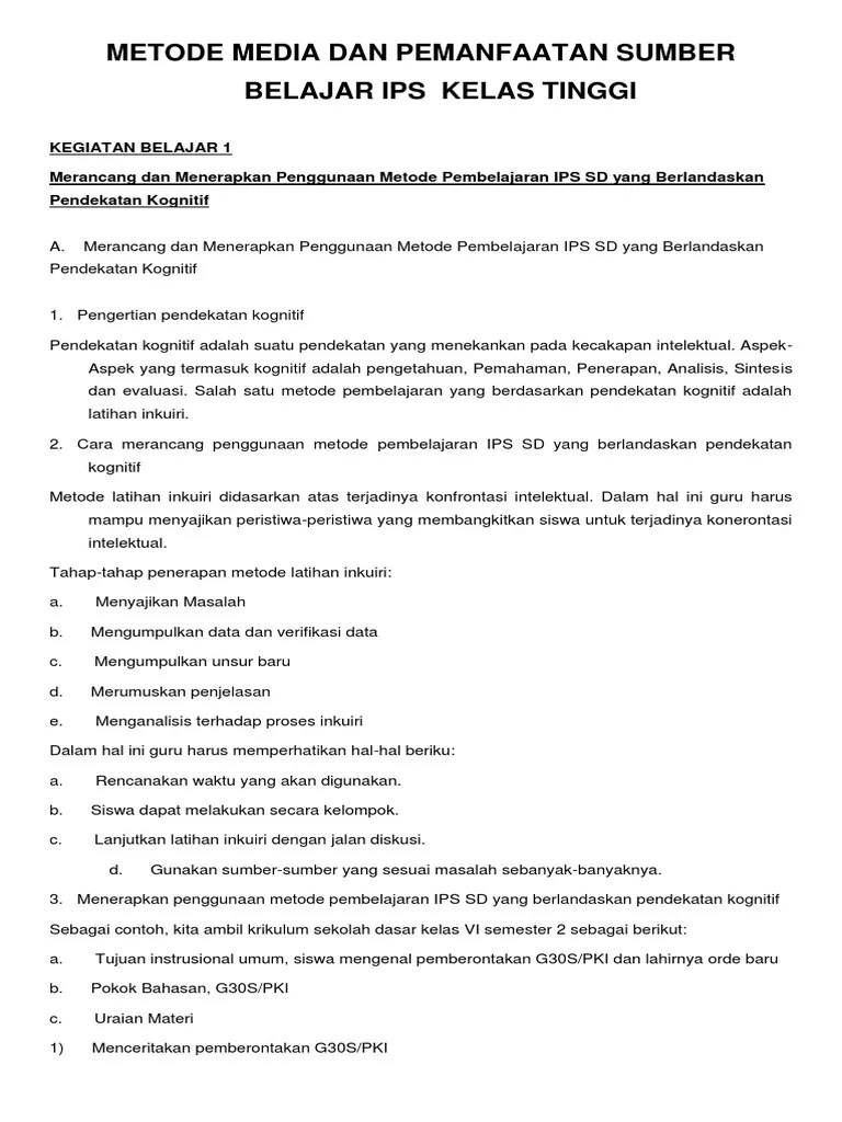 Makalah Evaluasi Pembelajaran Ips Di Sd - Contoh Surat