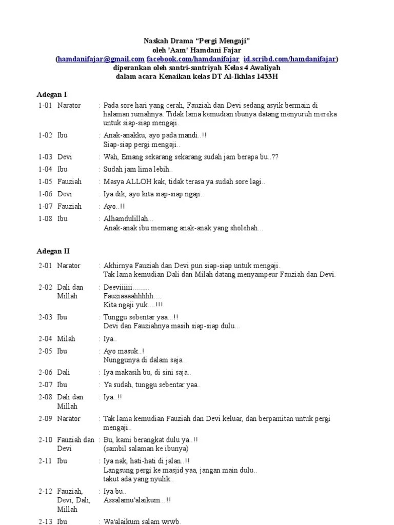 15+ Contoh Naskah Drama Yang Mendidik