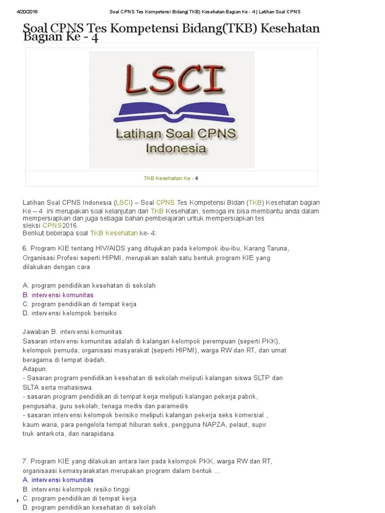 20+ Contoh Soal Tes Cpns Bidang Kesehatan Beserta Kunci Jawaban &hellip;