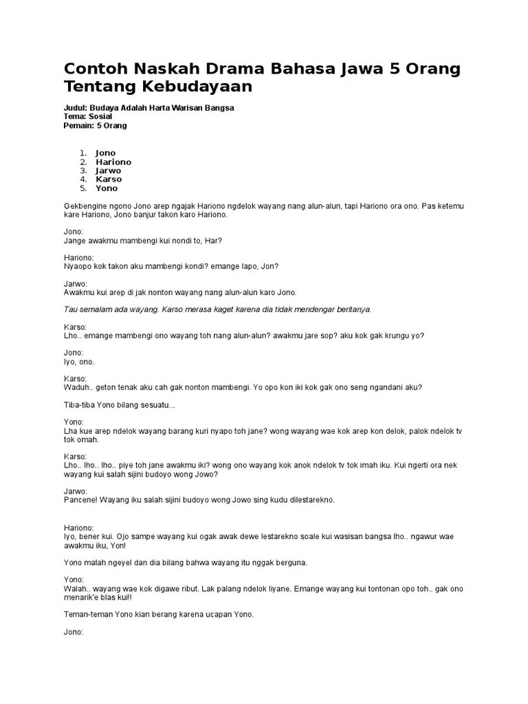 17+ Contoh Makalah Drama Bahasa Jawa