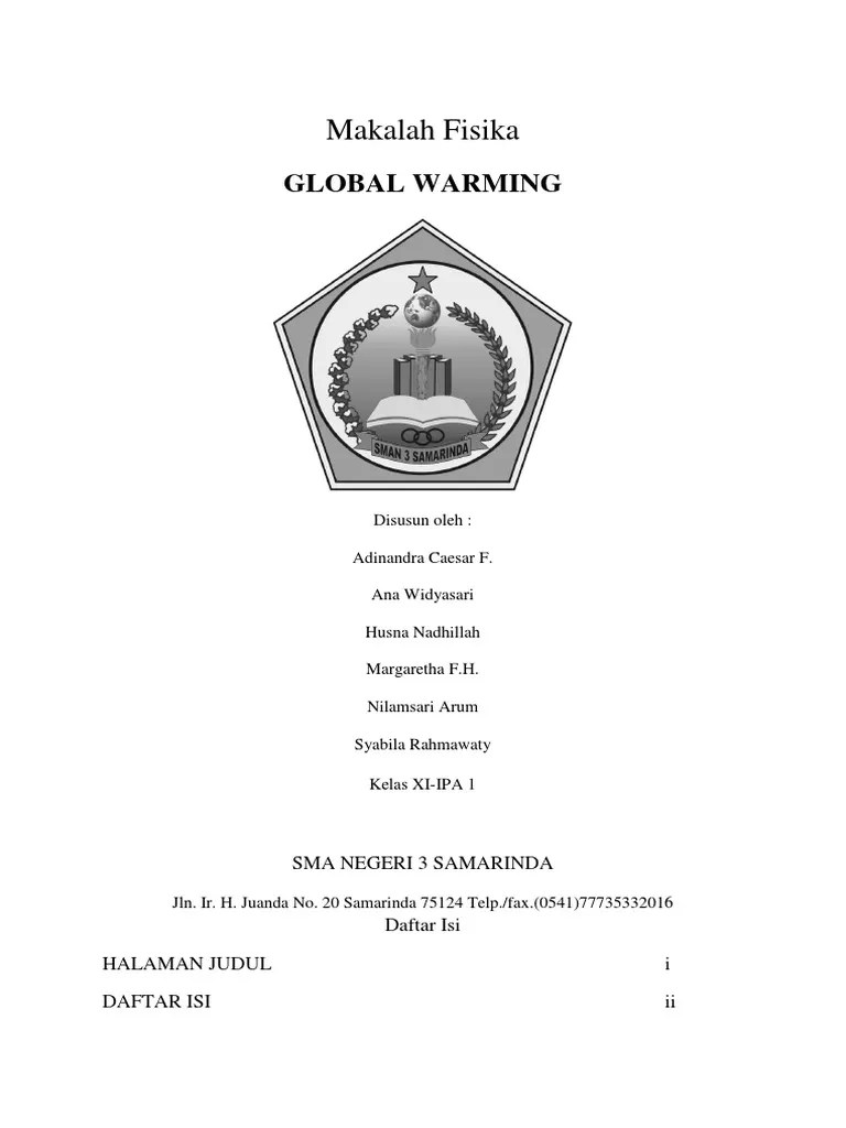 Makalah Fisika Global Warming - Contoh Surat