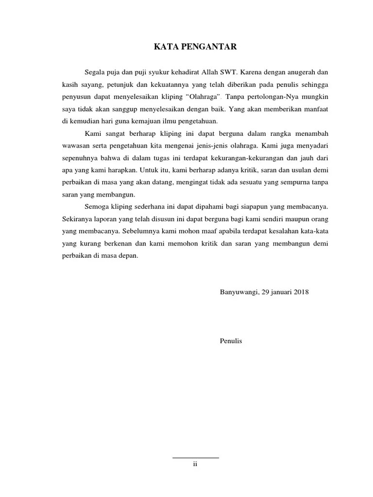 Makalah Bahasa Indonesia Tentang Olahraga - Contoh Surat