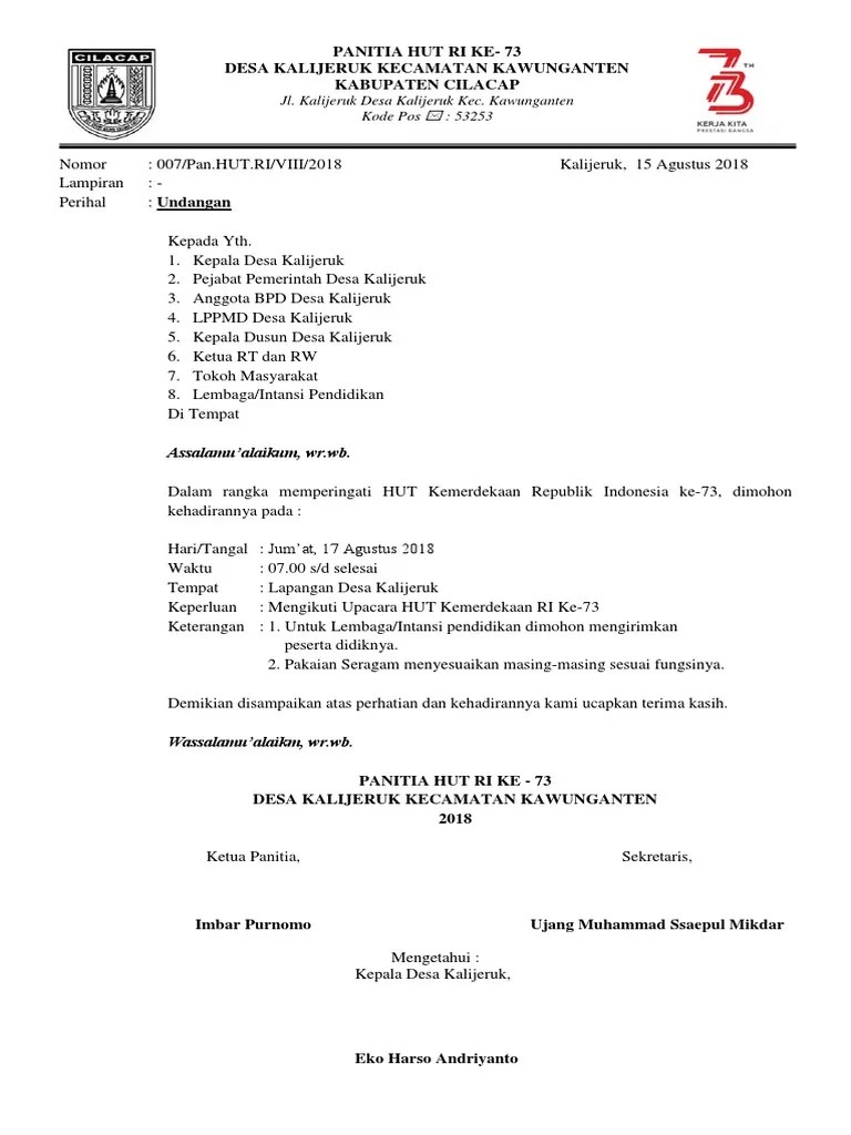 Surat Undangan 17 Agustus – Rasanya