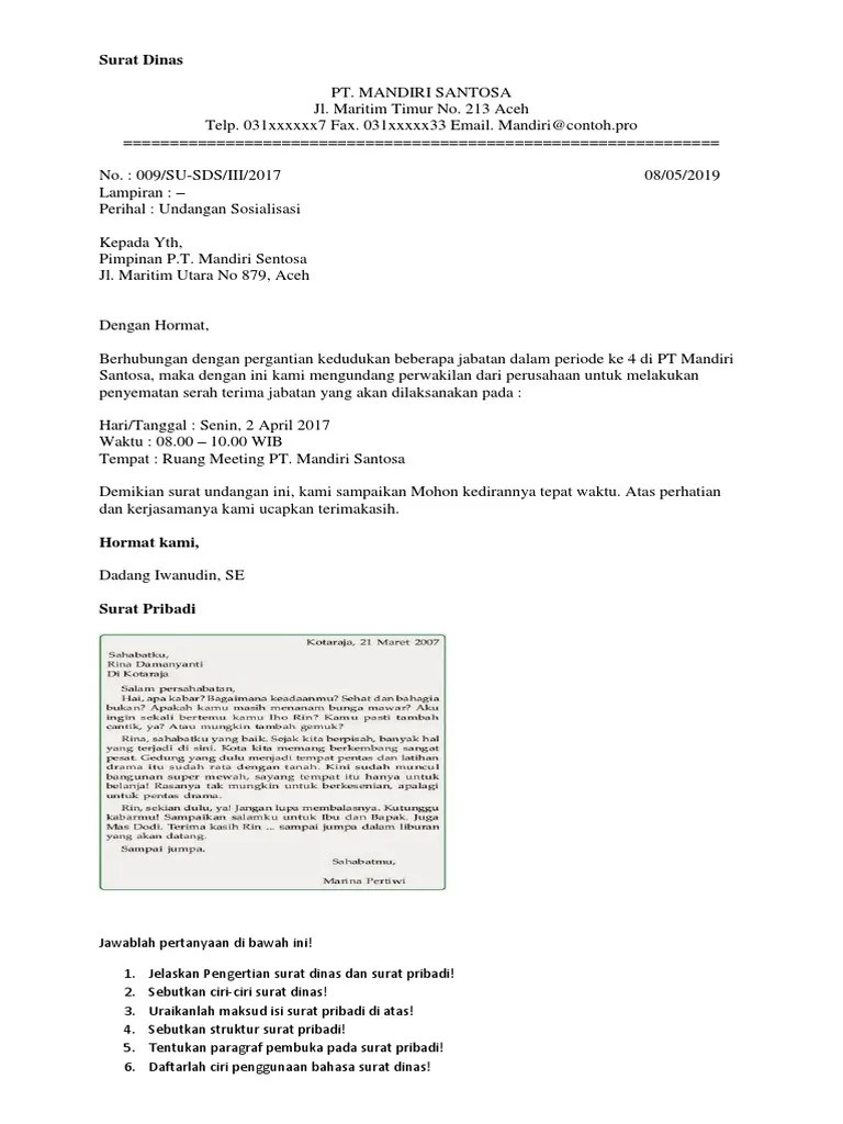 Sebutkan Contoh Surat Pribadi Brainly - Sebutkan Contoh Peta Konsep Surat  Pribadi Brainly Co Id - Dari pergaulan itu akhirnya muncul suatu ide yang  mendorong untuk menulis surat pribadi.
