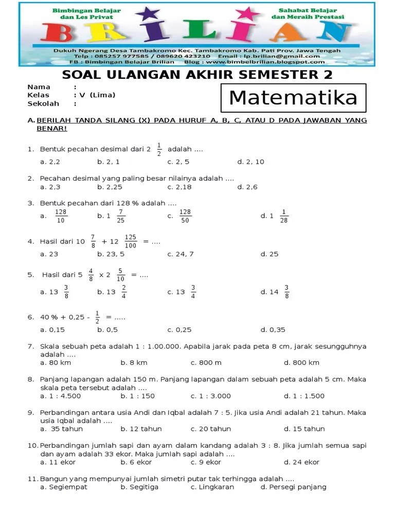 Tanya Jawab Soal Matematika Kelas 5 - Kumpulan Contoh Surat dan Soal  Terlengkap