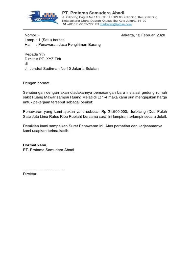 Contoh Surat Penawaran Kerjasama Ekspor Impor - Nusagates