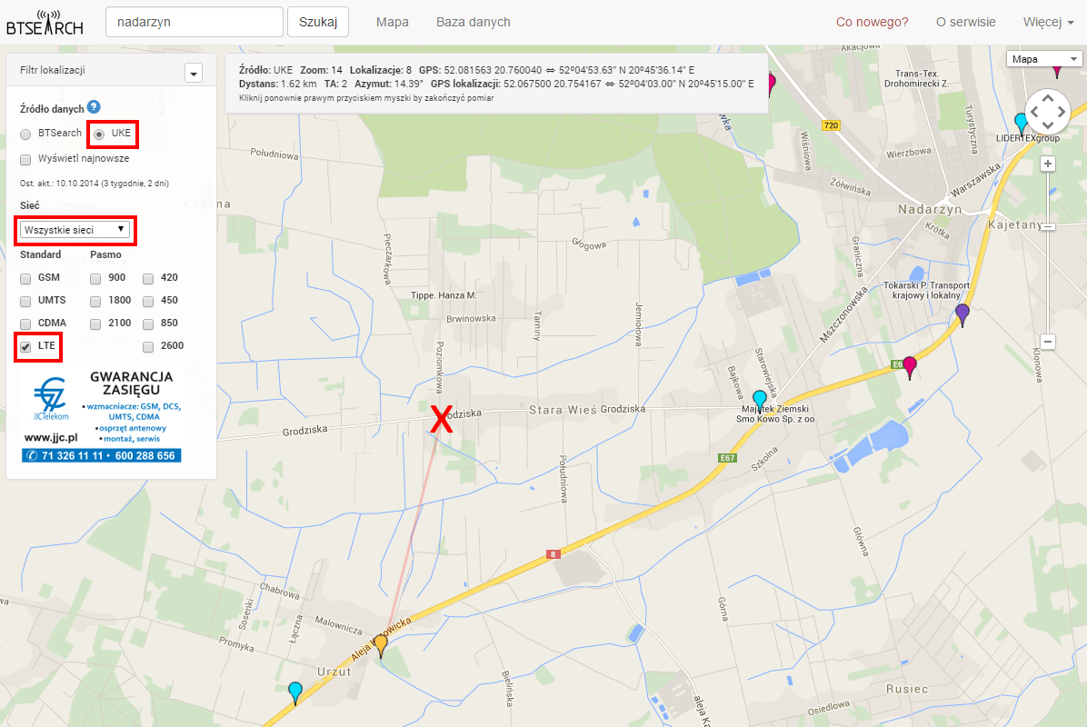 Jak daleko mam do stacji bazowej sieci komórkowej? jdtech.pl